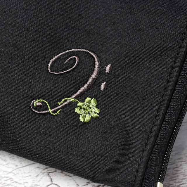 ヘ音記号 マルチポーチ スケッチ刺繍 音楽雑貨