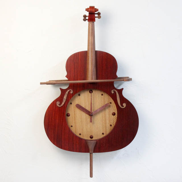 前年分完売 / 2026年製作予定】銘木 チェロ 振り子時計 パドック