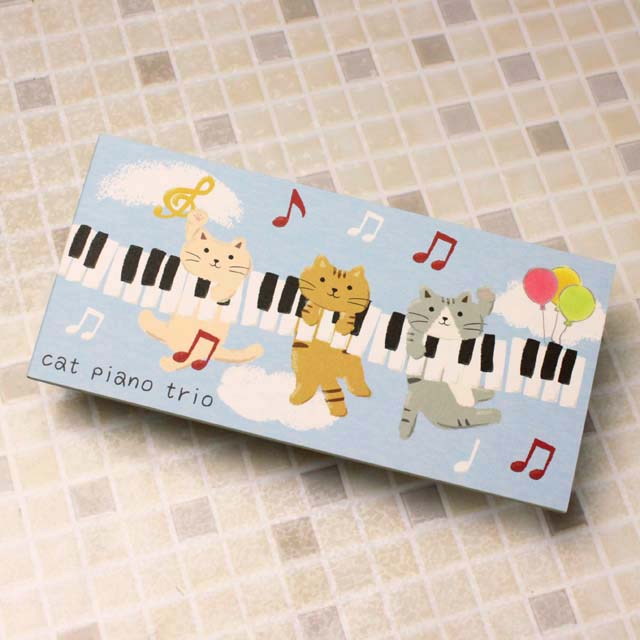 cat piano trio 一筆箋 ピアノ 鍵盤 音楽雑貨 音楽グッズ