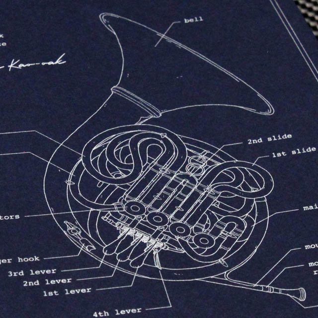 A5 設計図ノート ホルン 音楽雑貨 アクセサリー専門店 プレリュード