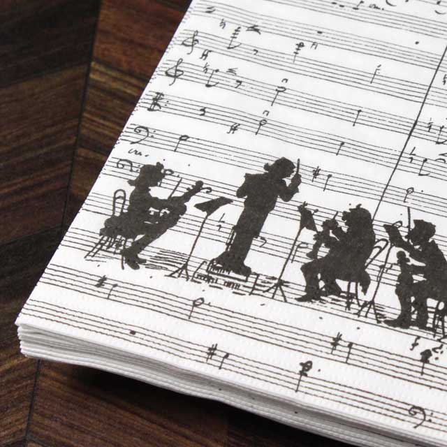 ペーパーナプキン ペーパータオル 楽譜 スコア オーケストラ 音楽雑貨 音楽グッズ