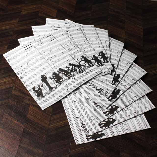 ペーパーナプキン ペーパータオル 楽譜 スコア オーケストラ 音楽雑貨 音楽グッズ