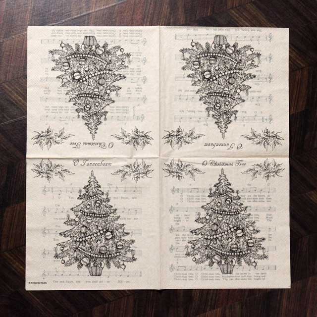 ペーパーナプキン ペーパータオル 楽譜 クリスマスツリー 音楽雑貨 音楽グッズ