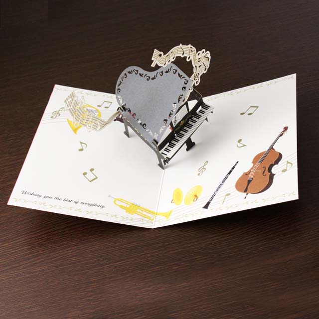 誕生カード バースデーカード グランドピアノ 立体 音楽雑貨 音楽グッズ  音楽ギフト