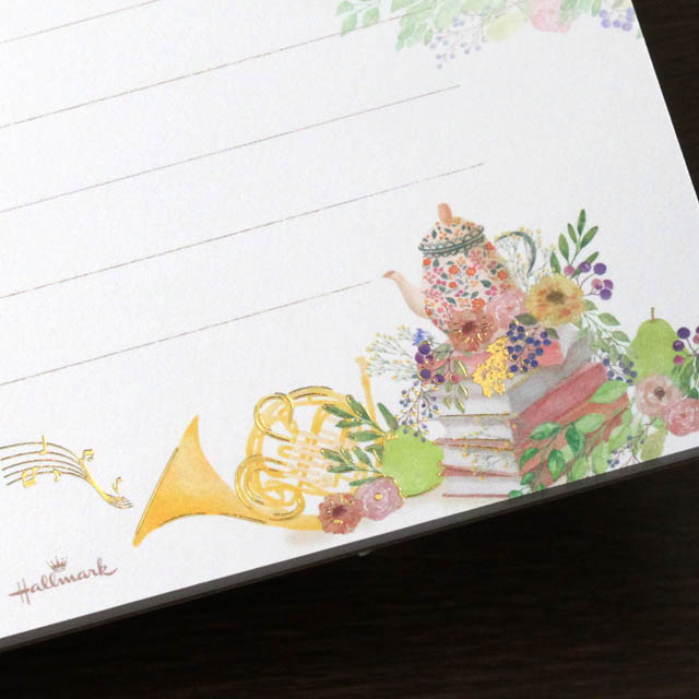 一筆箋 ホルン ティータイム 音楽雑貨 音楽グッズ  音楽ギフト