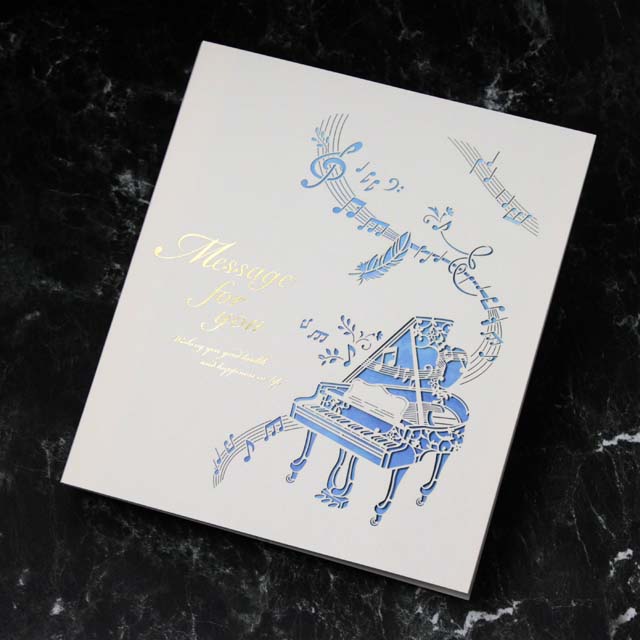 レーザーカット 色紙 グランドピアノ 音楽雑貨 音楽グッズ 音楽記念品