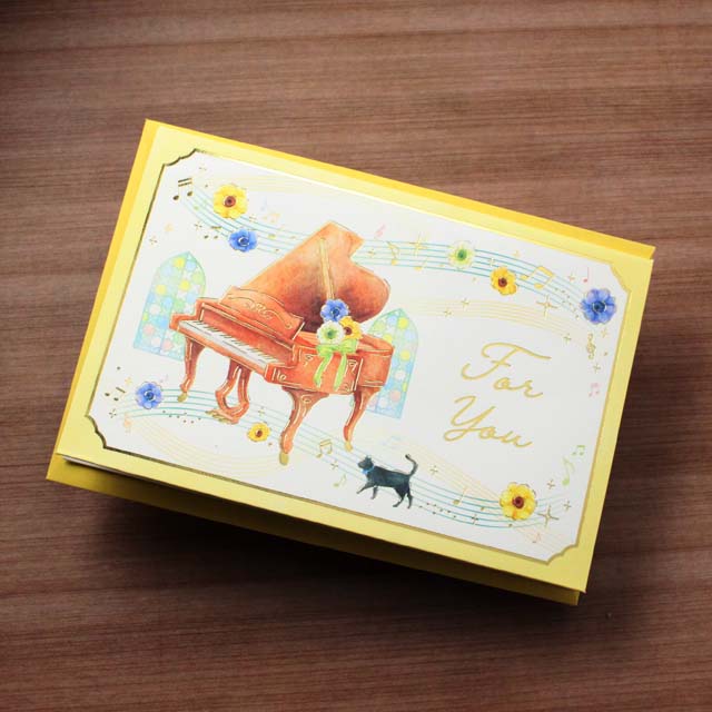 多目的カード ポップアップ 立体 グランドピアノ 音楽雑貨 音楽グッズ 音楽ギフト