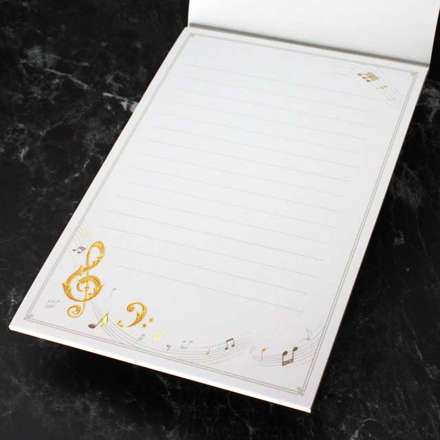 便箋 レターパッド ト音記号 ヘ音記号 音楽雑貨 音楽グッズ 音楽文具