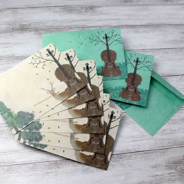 レターセット チェロ バンビとチェロの丘 音楽雑貨 音楽文具 音楽グッズ 音楽ギフト