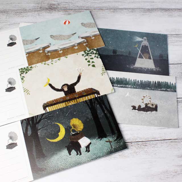 はがき箋 絵葉書 テンポ ティンパニ マリンバ タンバリン メトロノーム 音楽雑貨 音楽文具 音楽グッズ 音楽ギフト