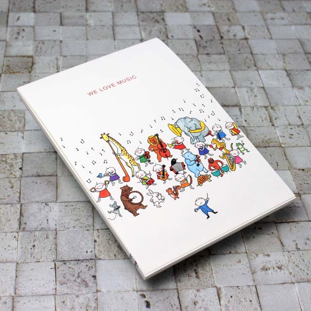 音楽テーマ メモ用紙・文房具セット A6版 メモ帳 《Quu 音楽隊》 160483 音楽雑貨・アクセサリー専門店