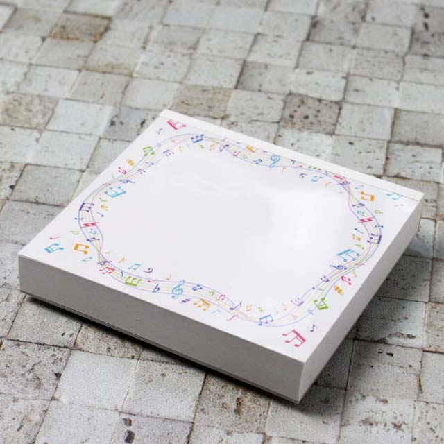 ブロックメモ メモパッド カラフル音符 音楽雑貨 音楽グッズ 音楽ギフト