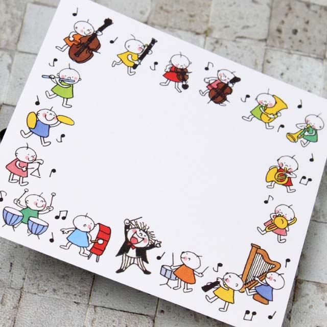 音楽テーマ メモ用紙・文房具セット ブロックメモ 《Quu 音楽隊》 160773 ◇ 音楽雑貨・アクセサリー
