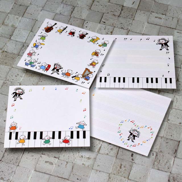 音楽テーマ メモ用紙・文房具セット A4音楽帳 12段 | 日本ノート株式会社