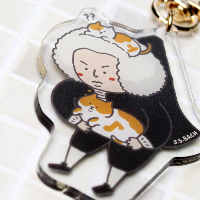 作曲家キーホルダー 《バッハ》 102529 音楽雑貨・アクセサリー専門店