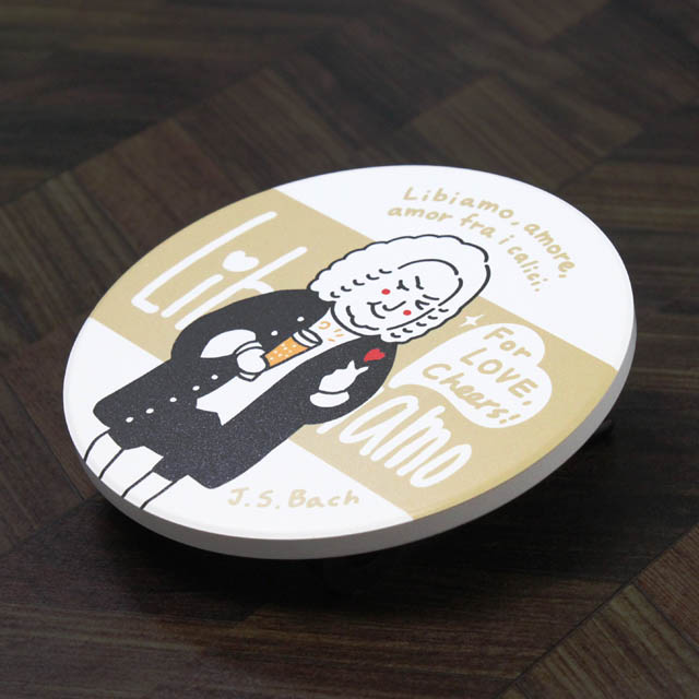 コースター セラミック コースター 《バッハ》101942 音楽雑貨・アクセサリー専門