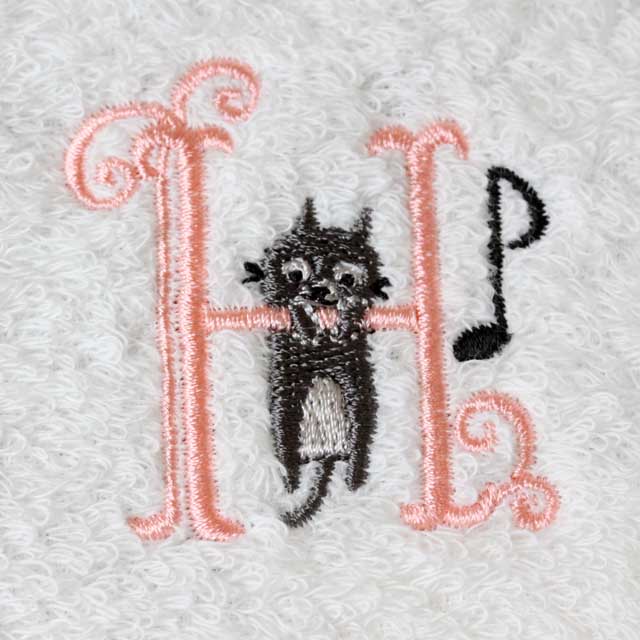 音符 タオルハンカチ イニシャルＨ 音楽雑貨 音楽グッズ