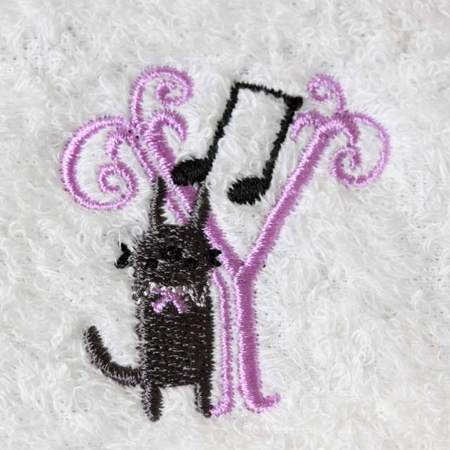 音符 タオルハンカチ イニシャル Ｙ 音楽雑貨 音楽グッズ