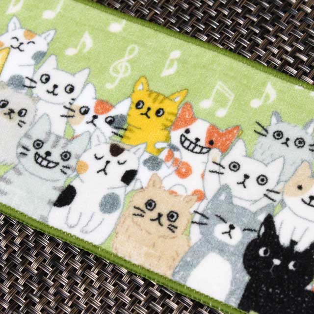 [オピニオン]青猫のアブハンドブック 開運ハーフハンカチ 《猫の合唱》 311597 音楽雑貨