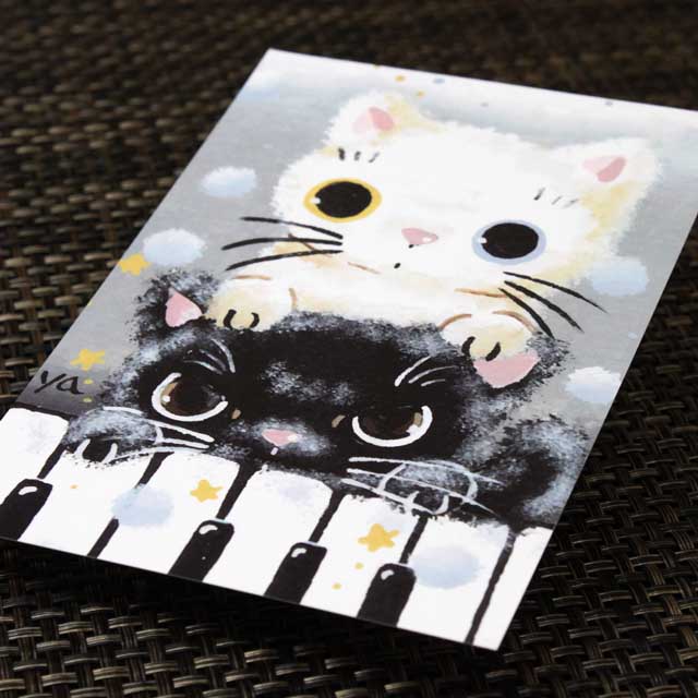 まるのおさんぽ 絵葉書 ポストカード 音符 ピアノ鍵盤 音楽雑貨 音楽グッズ