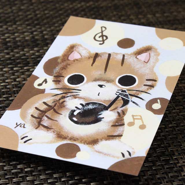 まるのおさんぽ 絵葉書 ポストカード 音符 ピアノ鍵盤 音楽雑貨 音楽グッズ