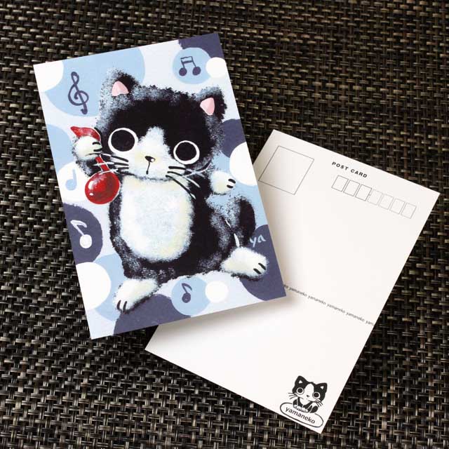 早割シーズン券 まるのおさんぽ 音楽雑貨 《8分音符＆ハチワレ》 絵葉書 ホビー・楽器・アート
