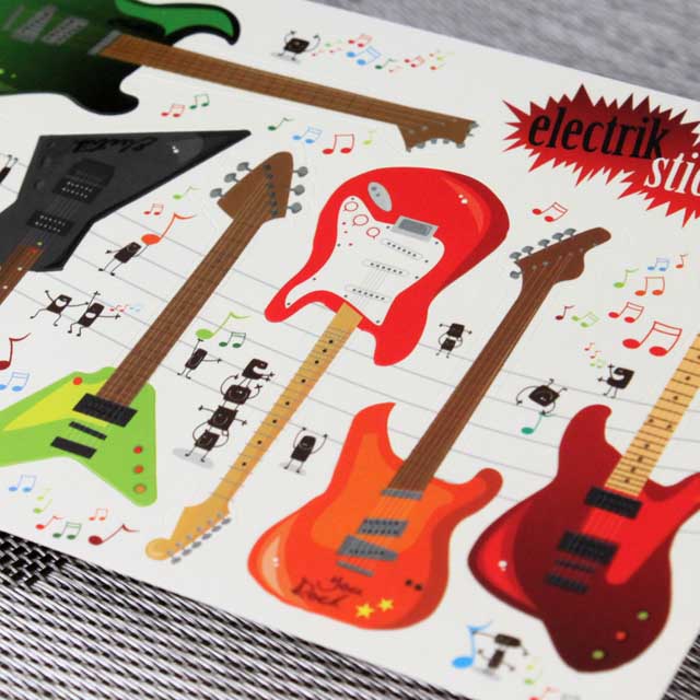 エレキギター ErectricGuitar ステッカー シール 絵葉書 ポストカード 音楽雑貨 音楽ギフト