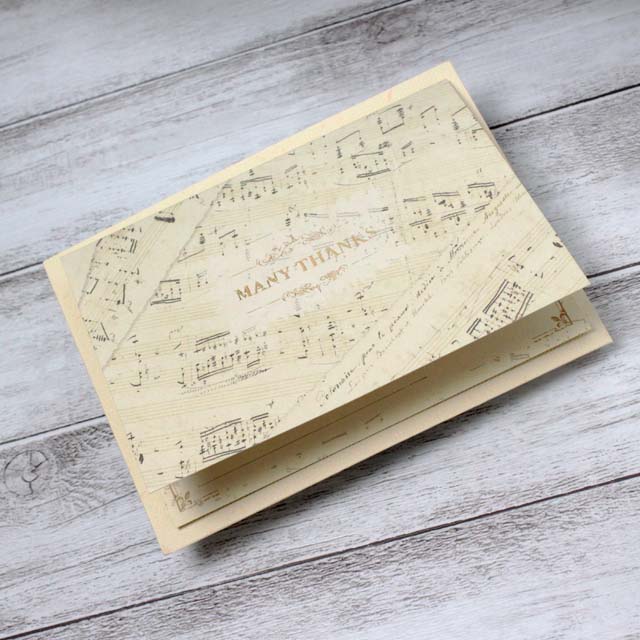 多目的カード 楽譜と封蝋 Many Thanks 音楽雑貨 音楽グッズ 音楽のある生活