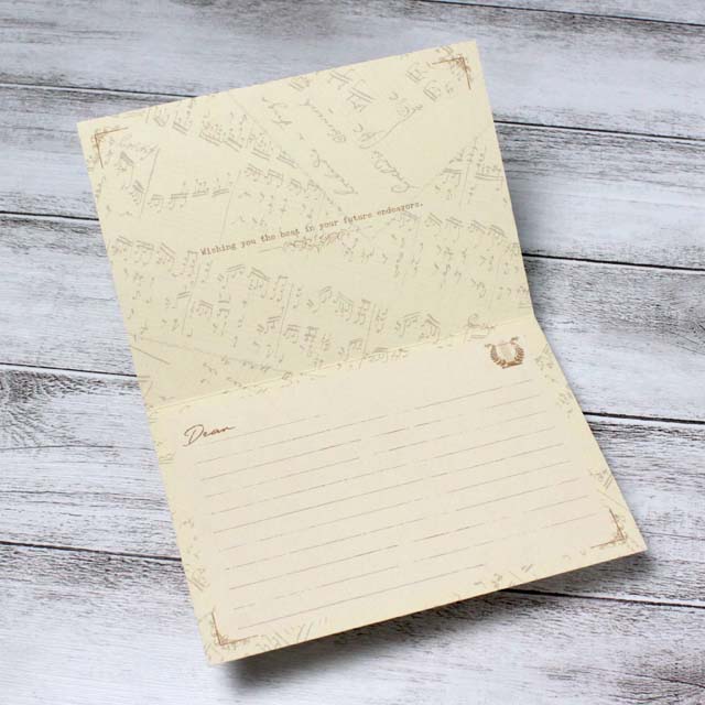 多目的カード 楽譜と封蝋 Congratulations 音楽雑貨 音楽グッズ 音楽のある生活