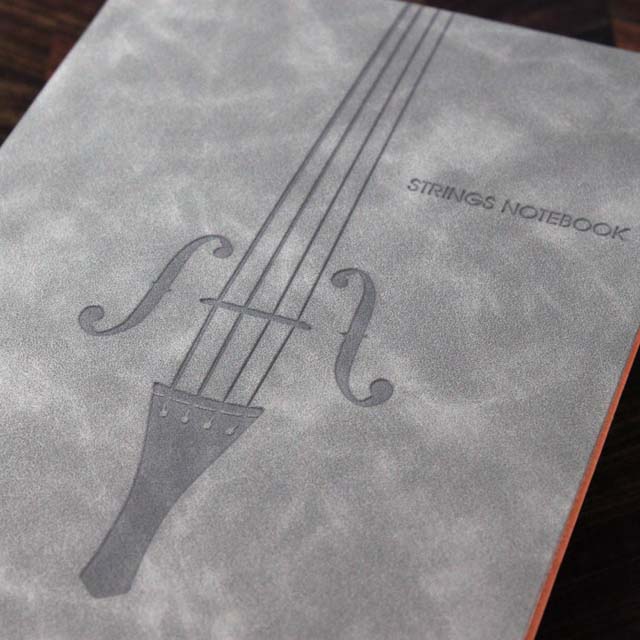 レザー風ノート 弦楽器 ヴァイオリン ヴィオラ チェロ コントラバス 音楽雑貨 音楽グッズ 音楽のある生活