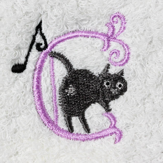 音符 タオルハンカチ イニシャル Ｃ 音楽雑貨 音楽グッズ