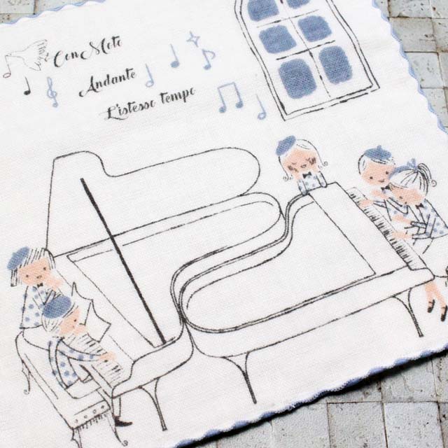 ピアノ・デュオ タオルハンカチ Shinzikatoh 泉州タオル 音楽雑貨 音楽グッズ 音楽ギフト 発表会記念品
