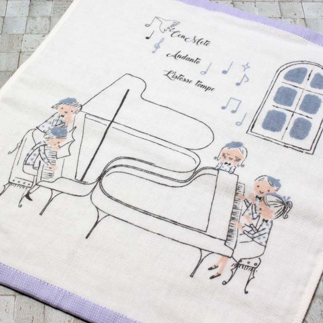 ピアノ・デュオ ゲストタオル Shinzikatoh 泉州タオル 音楽雑貨 音楽グッズ 音楽ギフト 発表会記念品