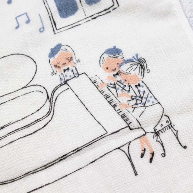 ピアノ・デュオ フェイスタオル Shinzikatoh 泉州タオル 音楽雑貨 音楽グッズ 音楽ギフト 発表会記念品