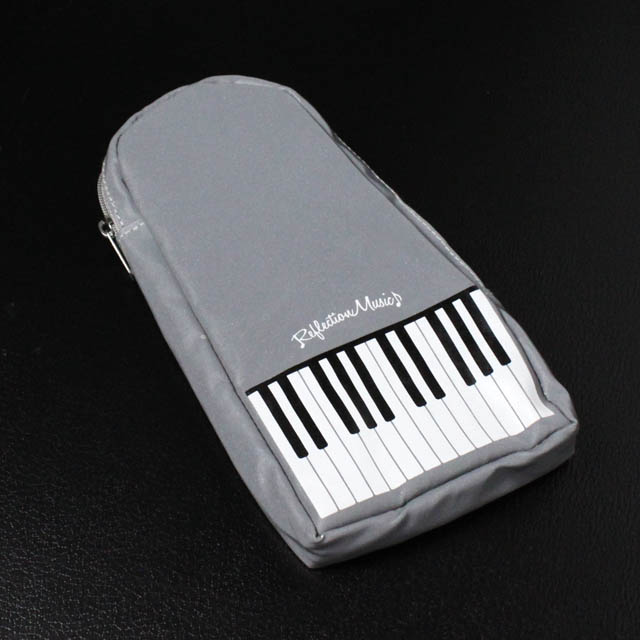 ペンケース ペンポーチ ピアノ鍵盤 反射素材 リフレクション 音楽雑貨 音楽ギフト