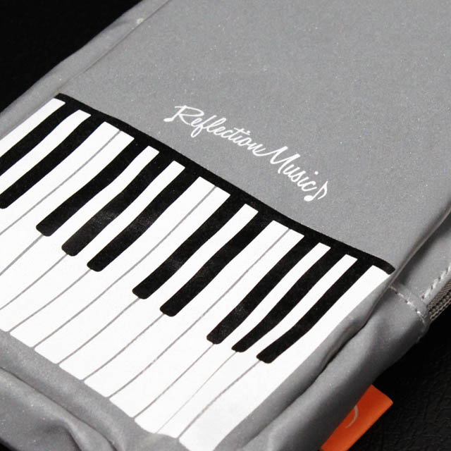 ペンケース ペンポーチ ピアノ鍵盤 反射素材 リフレクション 音楽雑貨 音楽ギフト