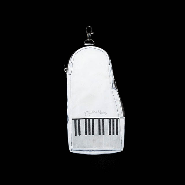 ペンケース ペンポーチ ピアノ鍵盤 反射素材 リフレクション 音楽雑貨 音楽ギフト