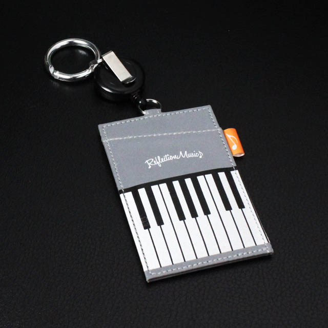 パスケース ピアノ鍵盤 反射素材 リフレクション 音楽雑貨 音楽ギフト