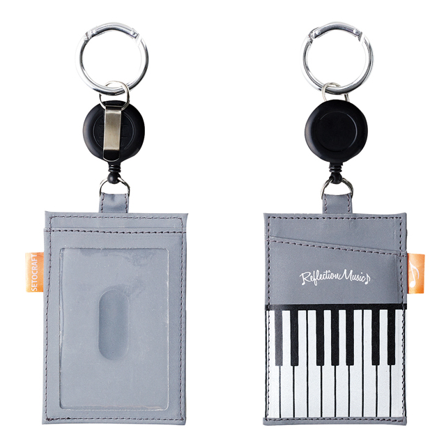 パスケース ピアノ鍵盤 反射素材 リフレクション 音楽雑貨 音楽ギフト