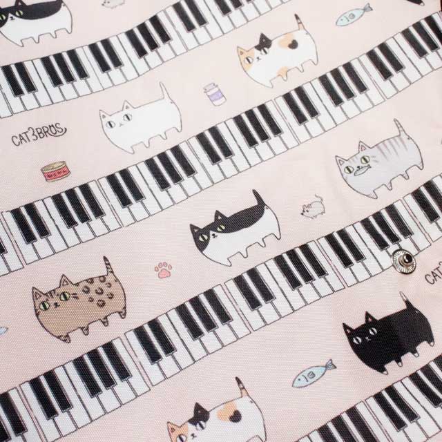 ピアノ鍵盤 猫６兄弟 エコバッグ レジカゴ用保冷バッグ 音楽雑貨 音楽グッズ 発表会記念品