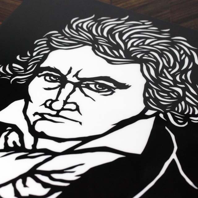 ベートーヴェン Beethoven クリアファイル クリアフォルダ 切り絵 栗田大地 音楽雑貨 音楽グッズ 音楽文具 音楽ギフト