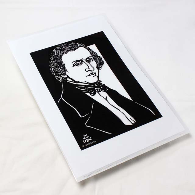 切り絵クリアファイル 《 Chopin 》 100090 ◇ 音楽雑貨・アクセサリー
