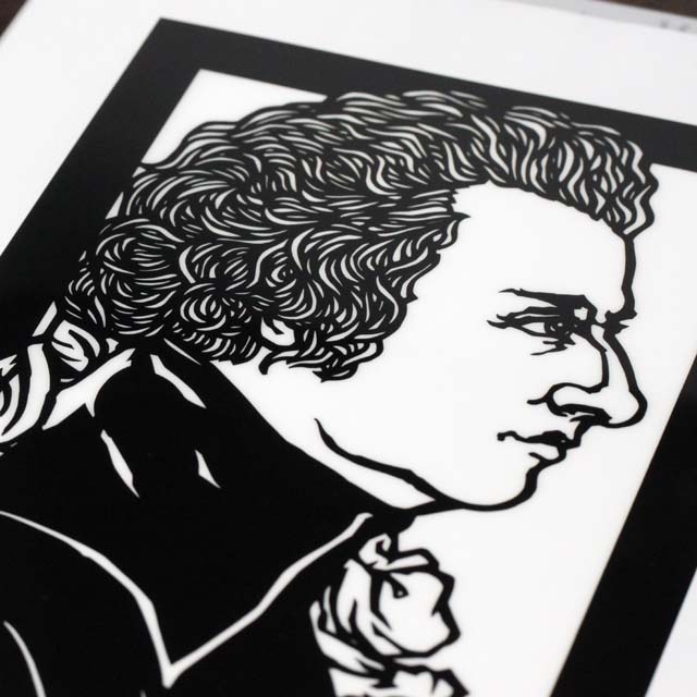 モーツァルト Mozart クリアファイル クリアフォルダ 切り絵 栗田大地 音楽雑貨 音楽グッズ 音楽文具 音楽ギフト