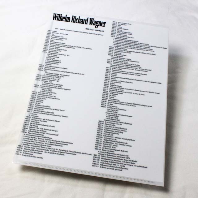 ワーグナー ワグナー Wagner クリアファイル クリアフォルダ 切り絵 栗田大地 音楽雑貨 音楽グッズ 音楽文具 音楽ギフト