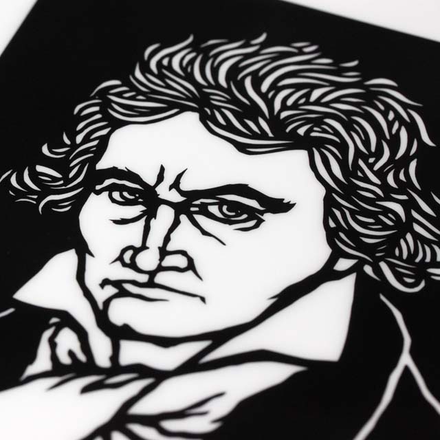 ベートーヴェン Beethoven クリアファイル クリアフォルダ 切り絵 栗田大地 音楽雑貨 音楽グッズ 音楽文具 音楽ギフト