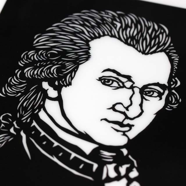 モーツァルト Mozart クリアファイル クリアフォルダ 切り絵 栗田大地 音楽雑貨 音楽グッズ 音楽文具 音楽ギフト