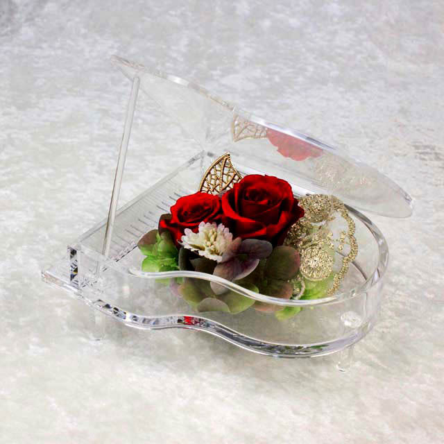 プリザーブドフラワー フラワーアレンジ グランドピアノ piano ピアノ 音楽雑貨 音楽ギフト 音楽グッズ 花束