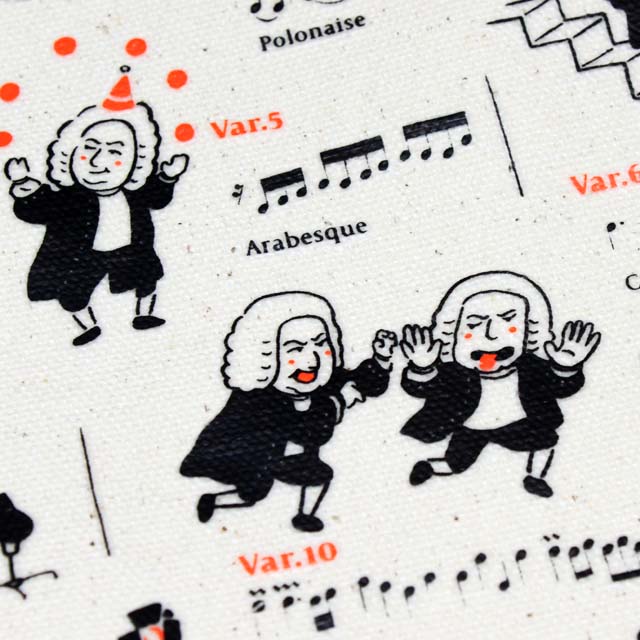キャンバス トートバッグ バッハ Bach ゴールドベルク変奏曲 音楽雑貨 音楽グッズ 音楽ギフト