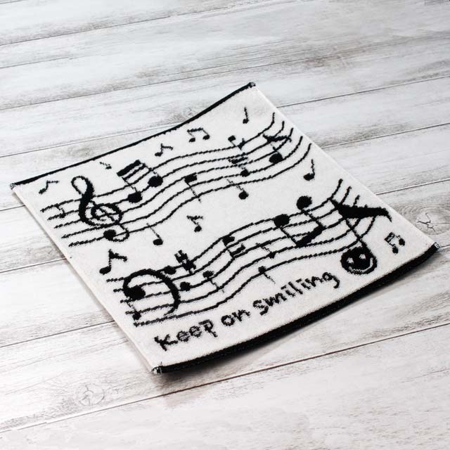 タオルハンカチ 今治 五線譜 音符 音楽雑貨 音楽グッズ 発表会記念品