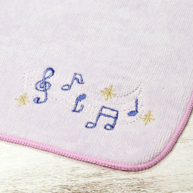 タオルハンカチ 音符 刺繍 音楽雑貨 音楽グッズ 発表会記念品